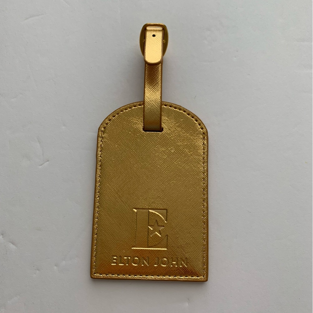 Gold Elton John Luggage Tag